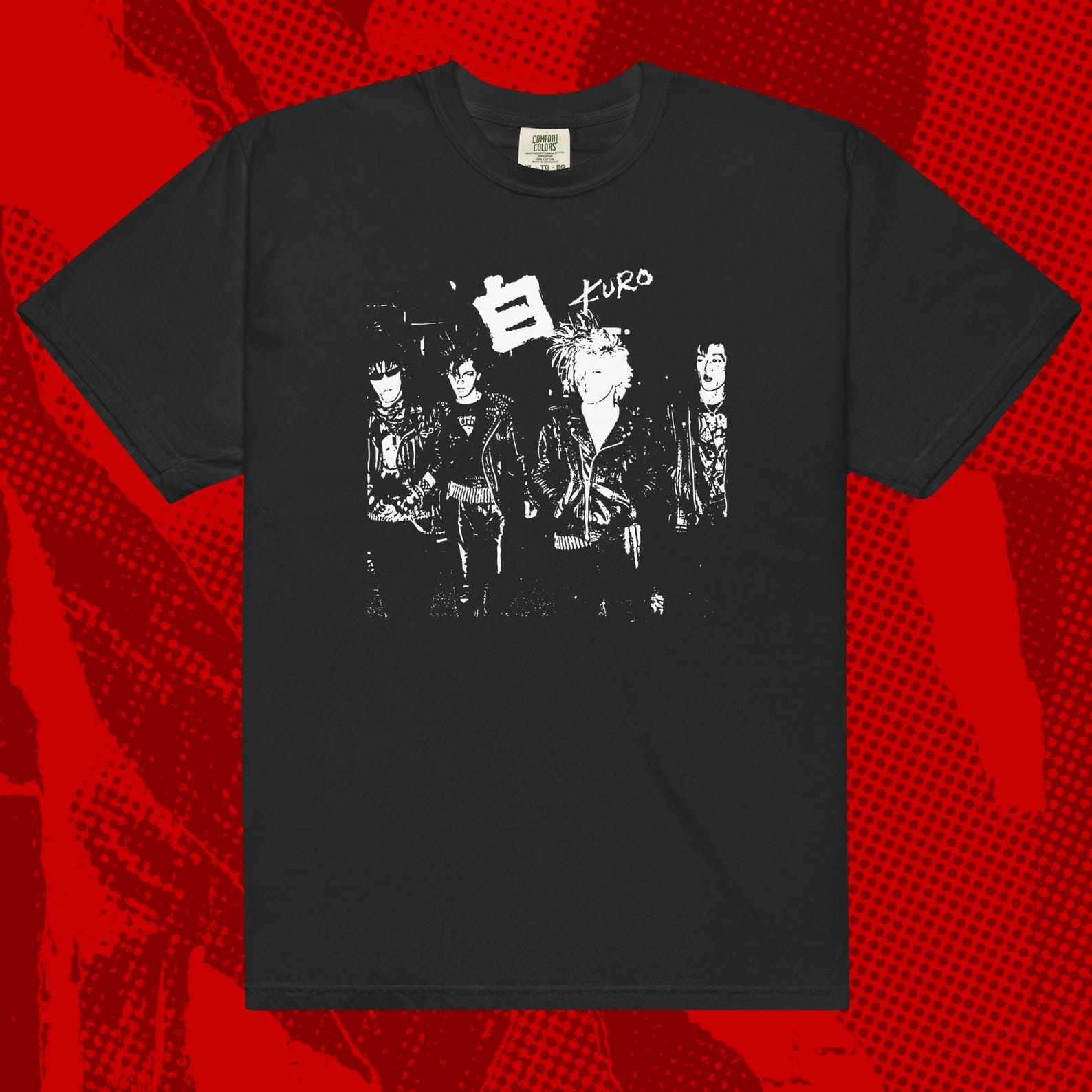 Kuro Photo Shirt | Hardcore Punk Gauze Lip Cream GISM Death Side L
