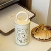 Homemade Retro Ins English Alphabet Portable Thermos Cup, Large-Capacity Simple Stainless Steel 304 Thermos Cup