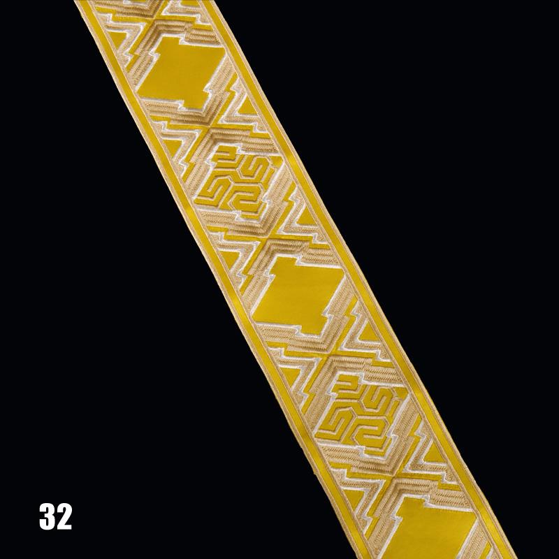 1Meter Vintage Totem Embroidered Jacquard Ribbon Braid Trim Woven Lace Fabric Diy Cushion Curtain Garment Hanfu Belt Accessory