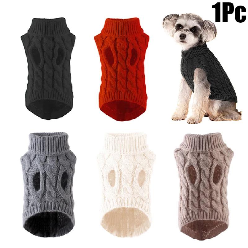 1PC Dog Clothes Comfortable Pet Knitted Sweaters Puppy Cat Clothes Cute Suitable for Petite Sizes Lovely Multicolor