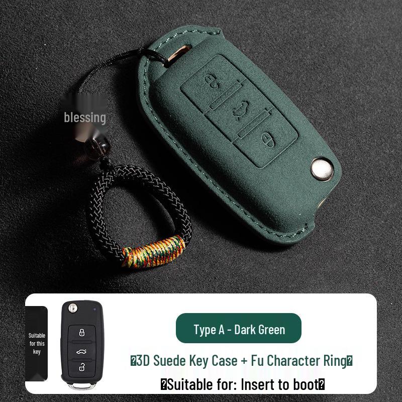 Volkswagen Wildleder Schlüsselhülle für Passat, Magotan, CC, Teramont X, Tiguan L, Tayron, Tayron X, Sagitar, Bora