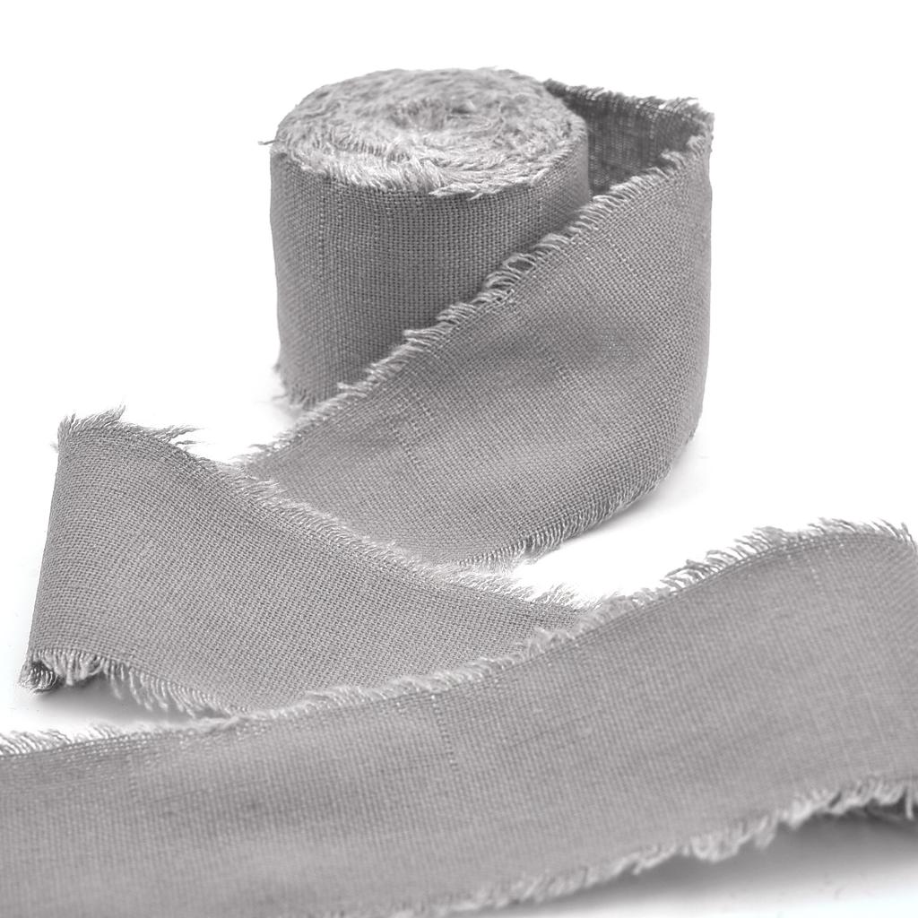 4CM*5M Handmade Frayed Edged Satin Cotton Ribbon For Wedding Invitation Wrapping Bouquets Birthday Party Decorations Gifts