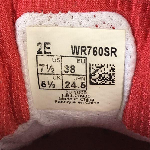 New balance WR760SR Modelo Kanpei Tênis de Corrida Feminino 24.5 Prata Vermelho Treino de Desempenho(USADO)