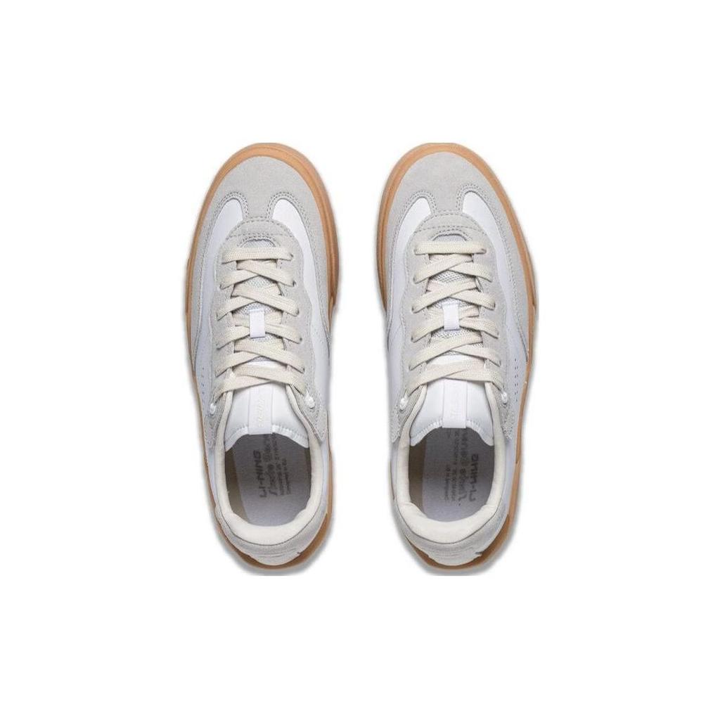 Li Ning Skategeneral Durable Breathable Low Top Skate Shoes Men Sneakers White Gray AEPSA49-1