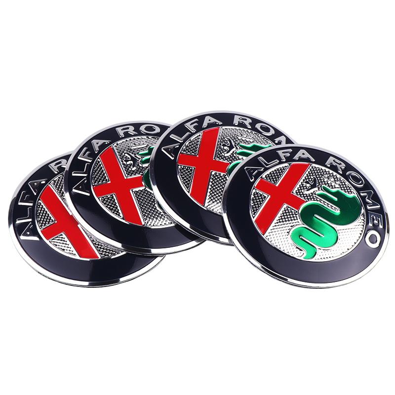 DCBLH1 4Pcs Car Styling Car Wheel Hub Center Cap Badge Stickers For Alfa Romeo Giulia Stelvio MiTo Giulietta Tonale ALFA 4C Mito
