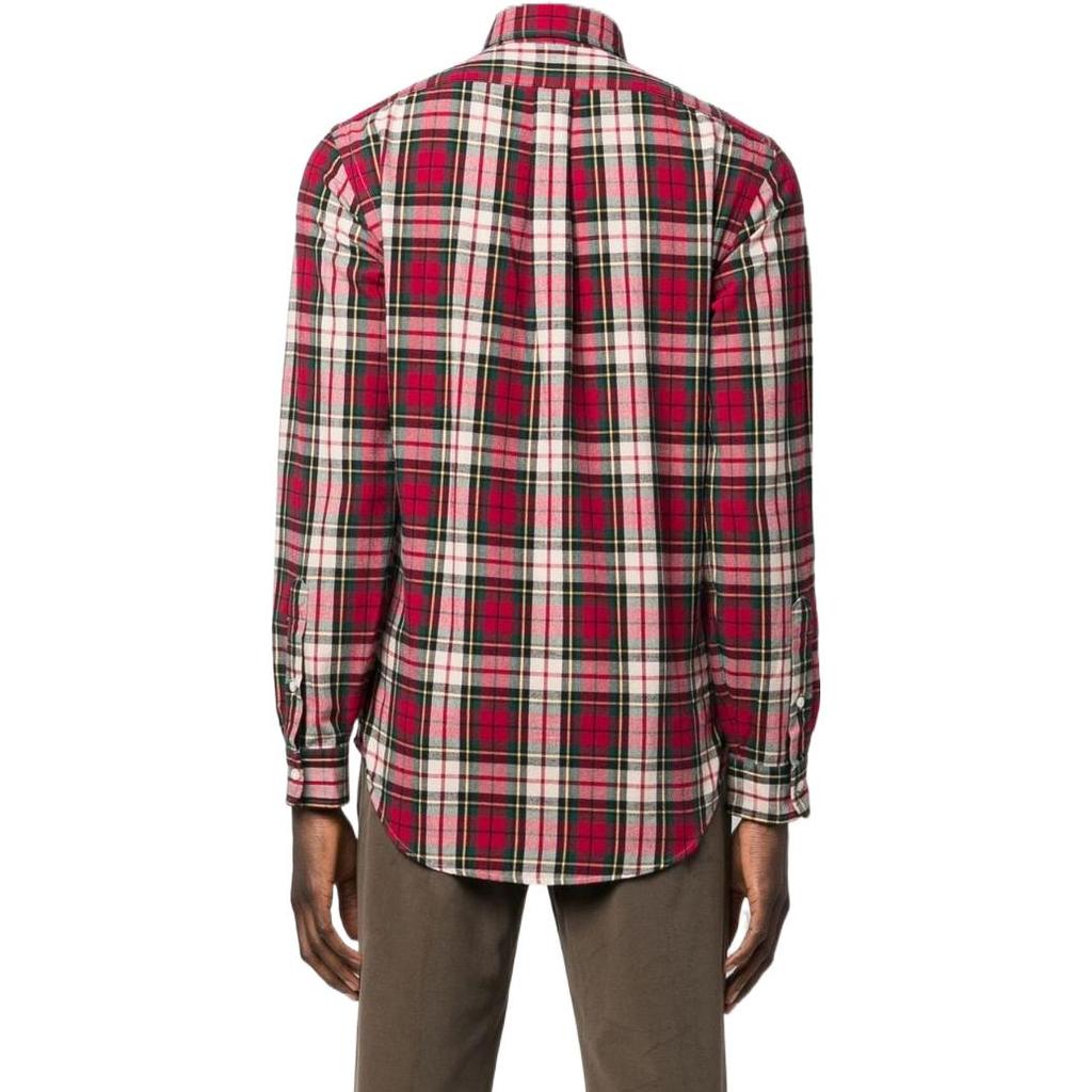 Polo Ralph Lauren FW22 Plaid Collar Long Sleeve Shirt Men shirts Red 710886394-001