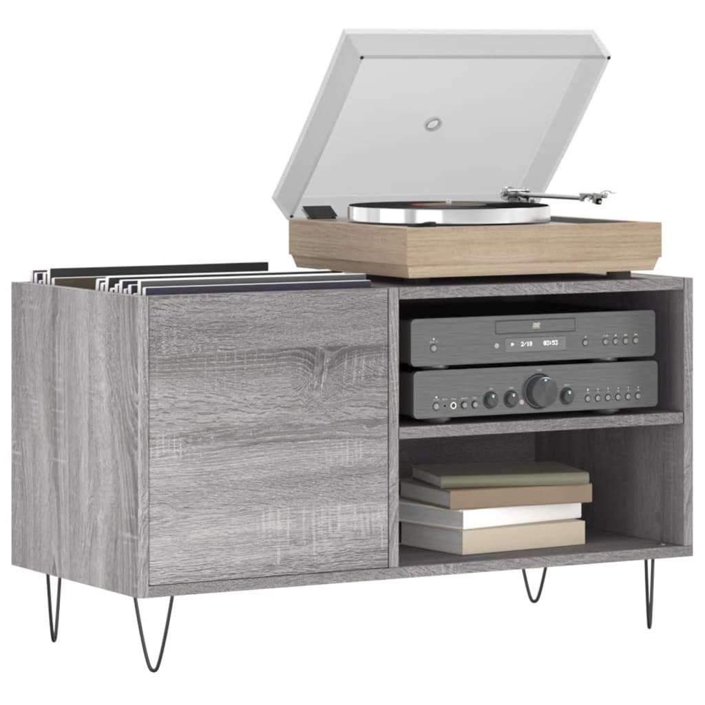 Record Cabinet Gray Sonoma 85 x 38 x 48 cm Engineered Wood