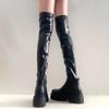 Recommended by the Blogger! Thick-soled Over-knee Boots, Women's Boots, Elastic High Boots, Black Boots.