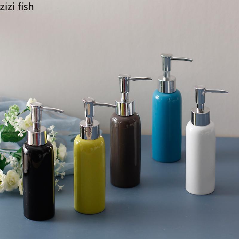 Home Bathroom Supplies Ceramics Hand Sanitizer Bottle Flowers Shell Lotion Bottle Press Split Bottle Soap Dispenser Empty Bottle