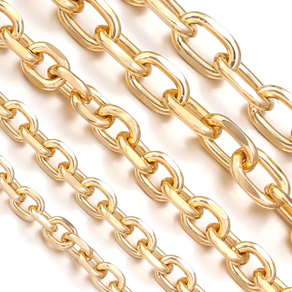 2-5 Yards Aluminiumkette Gold Silber Farbe Verdrehte Gliederketten Für Schmuckherstellung DIY Armband Halskette Kleidung Taschen Zubehör