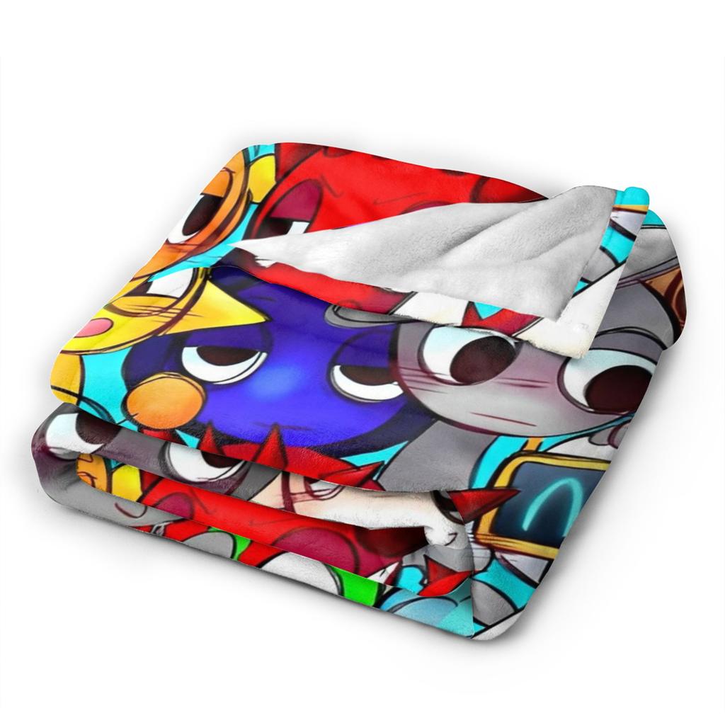Coperte Gioco Sprunki Gioco di Mixaggio Musicale Pile Morbido Vintage Coperta da Divano per Casa Autunno/Inverno,