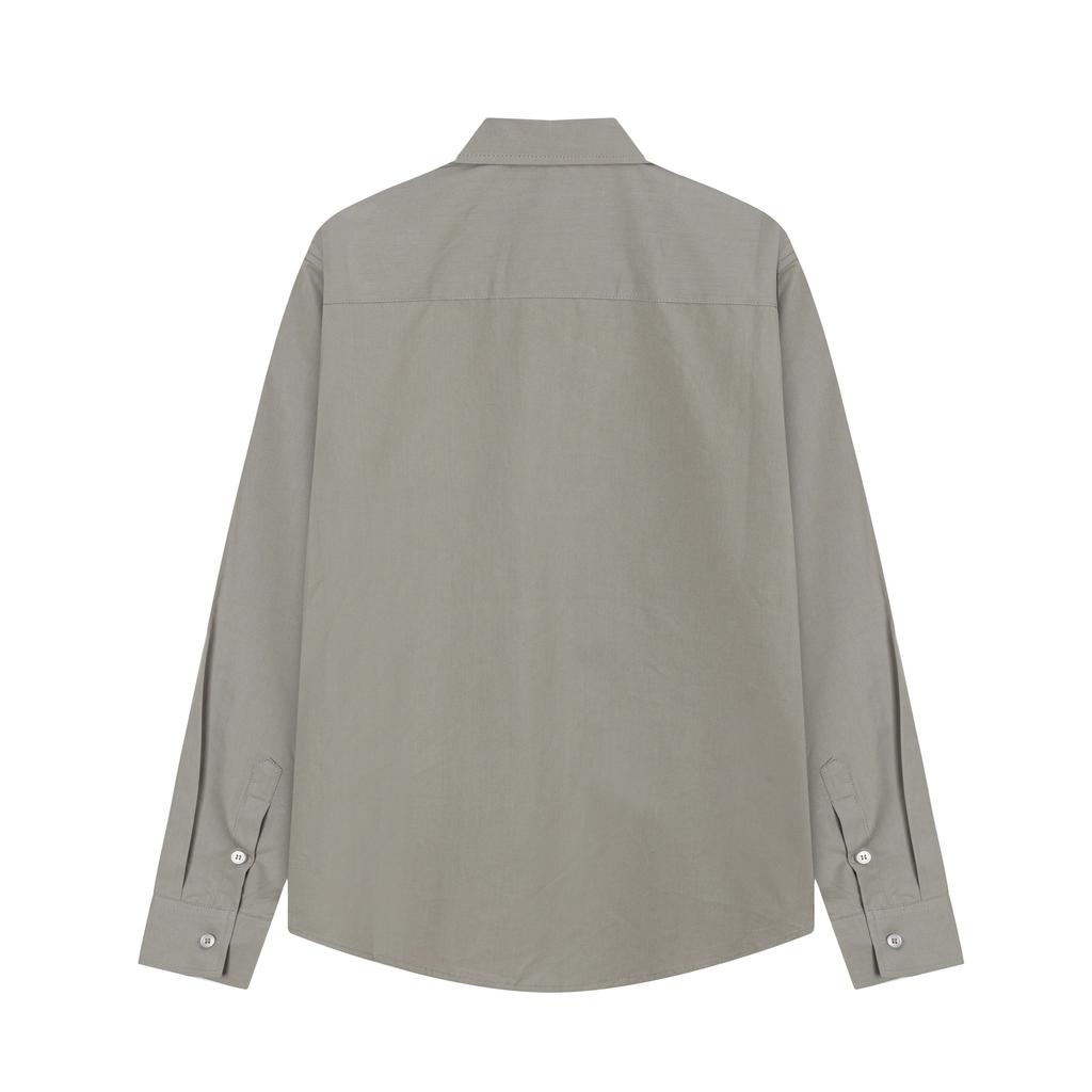 AMI Spring and Summer New Chest Color Small Heart Embroidery Casual Cotton Solid Color Long Sleeved Shirt