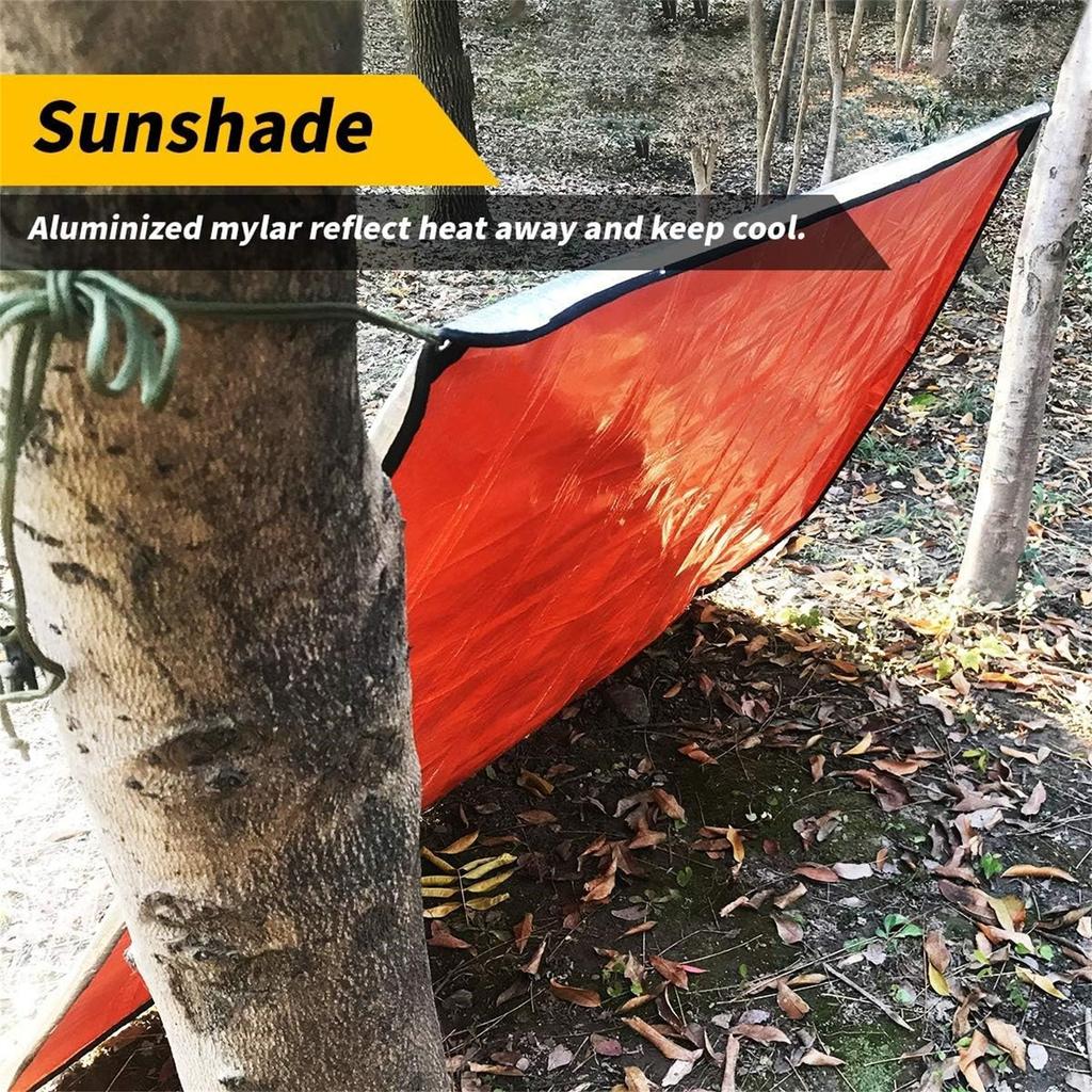 Heavy Duty Emergency Blanket Survival Gear Waterproof Insulated Blanket Emergency Tarp for Camping, Hiking, Bushcraft