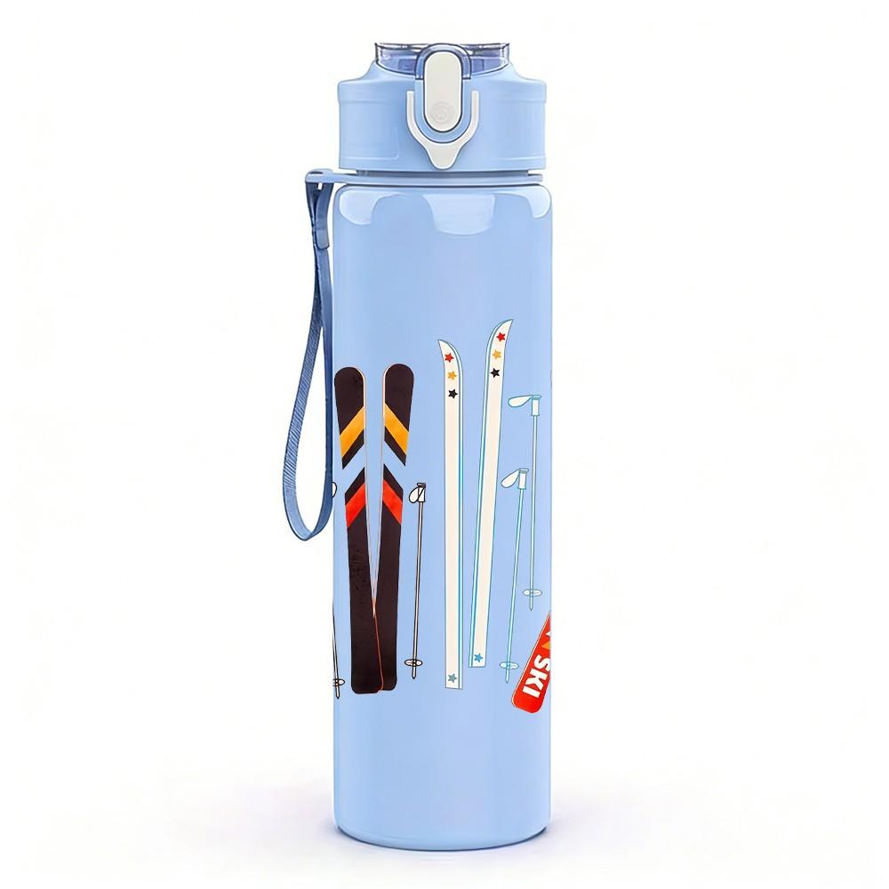 1PC Paint Brush Pen Craft Tool Print 750ml Color Plastic Sports Water Bottle Leakproof Flip Straw Lid Suitable for Sports Office Home Use