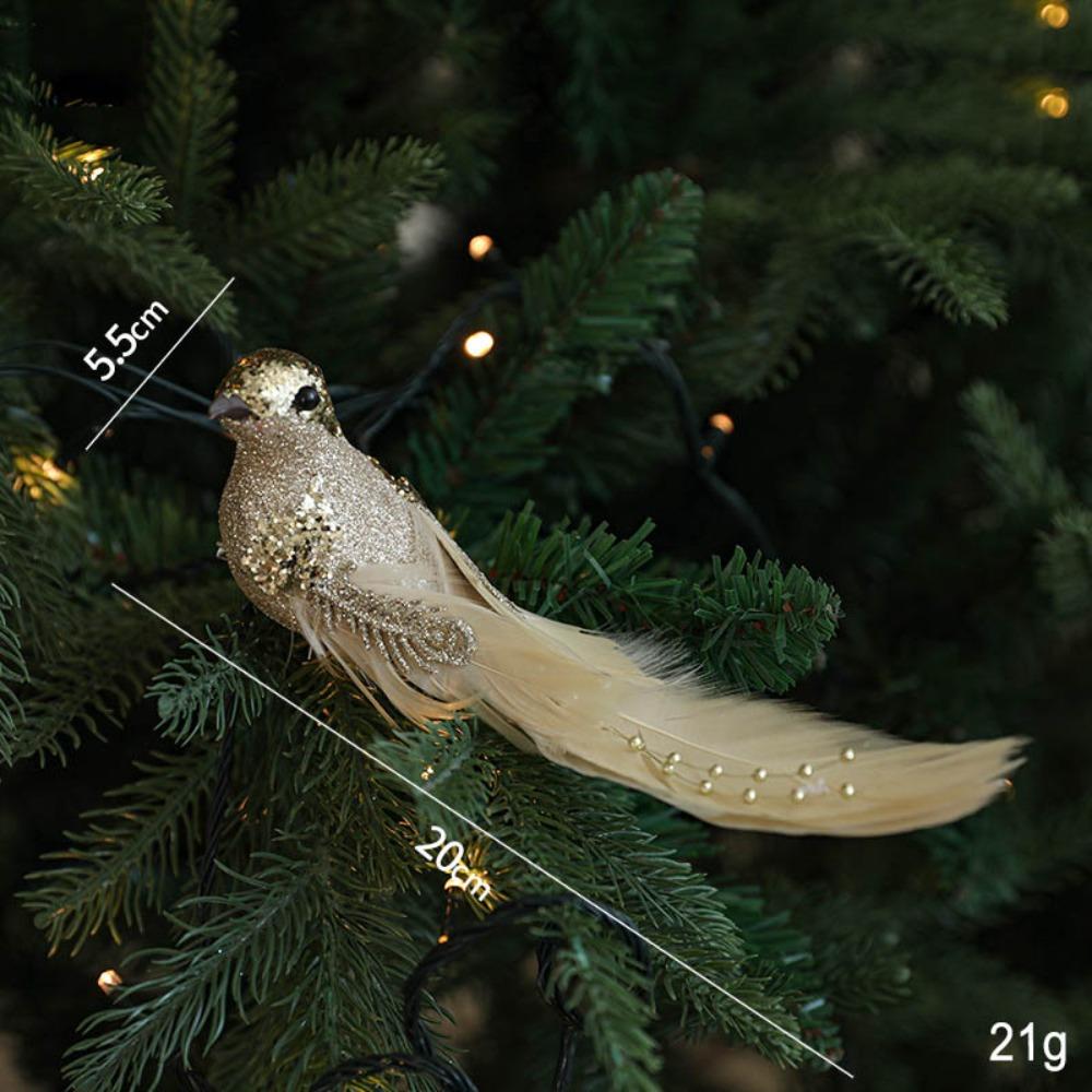 Ornement d'Oiseaux de Noël en Mousse Colorée Oiseaux Artificiels Décoration d'Arbre de Noël Pendentif d'Oiseau Simulé Fait Main Noël