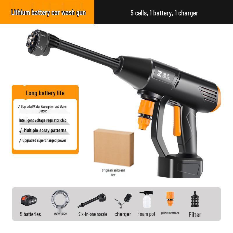 

Портативный беспроводной пистолет для мойки автомобиля с литиевой батареей высокой мощности