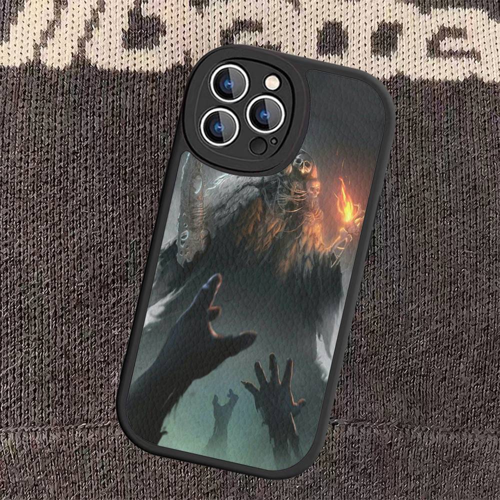 Game D-Dark S-Souls Phone Case For iPhone 16 15 14 13 12 11 Pro Max Plus Leather Shockproof Cover