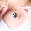 Jinjiahua Blue Topaz & South African Diamond Pendant Necklace