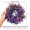 Simulated Plant Lavender Floral Wreath Plastic Front Gate Wreath  Home Decoration