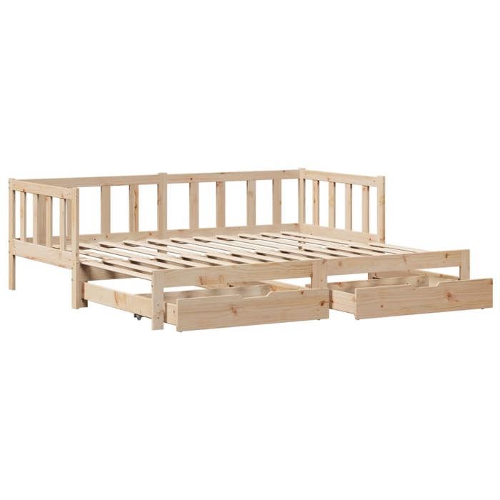 VidaXL Lit de jour avec gigogne et tiroirs sans matelas 90x190 cm 3302193