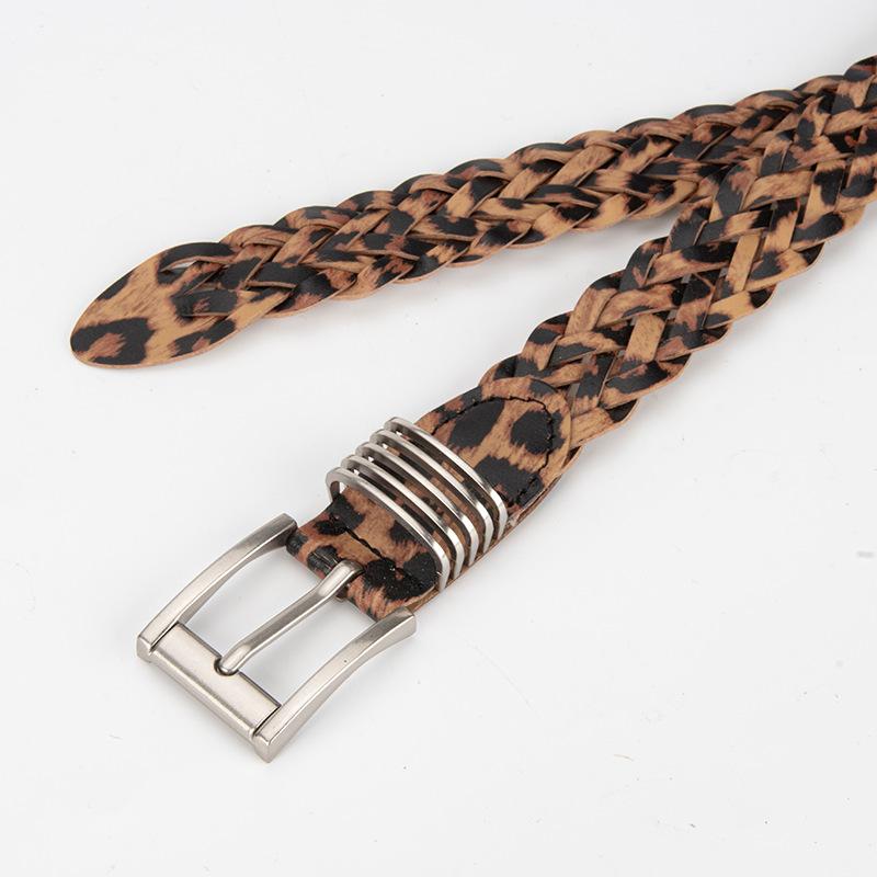 European and American High-end Woven Belt Women's Alloy Pin Buckle Without Punching and Dress Belt Belt Women