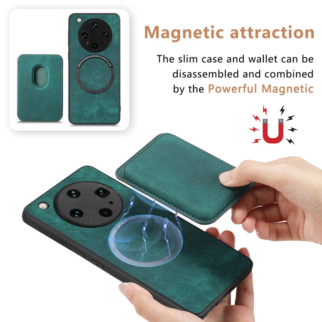 For Oppo Find X8 Ultra 5G Magnetic Case Leather Back Cover with Detachable Card Holder
