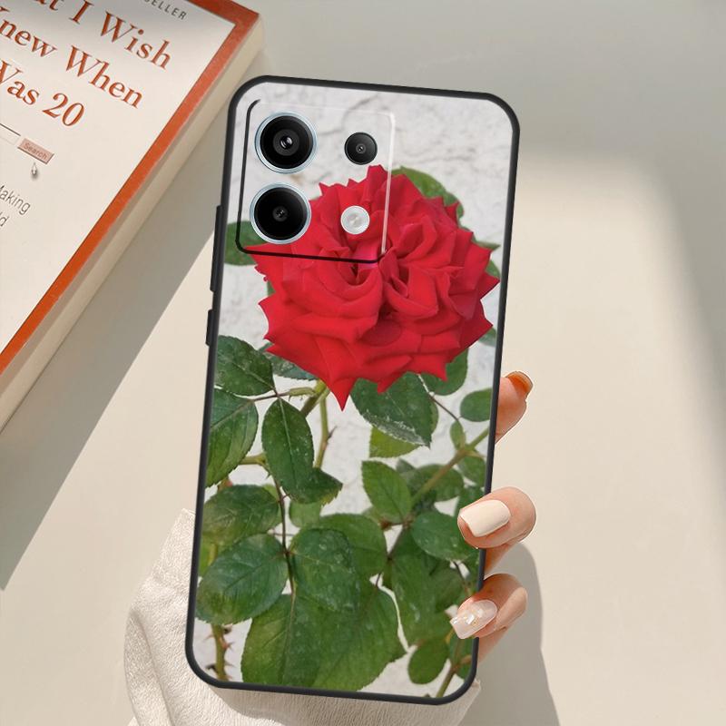 Bright Red Rose Flowers Funda For Xiaomi Redmi Note 14 13 10 11 12 15 Pro Plus Case For Redmi 15 14C 12C 10C 13C 15C