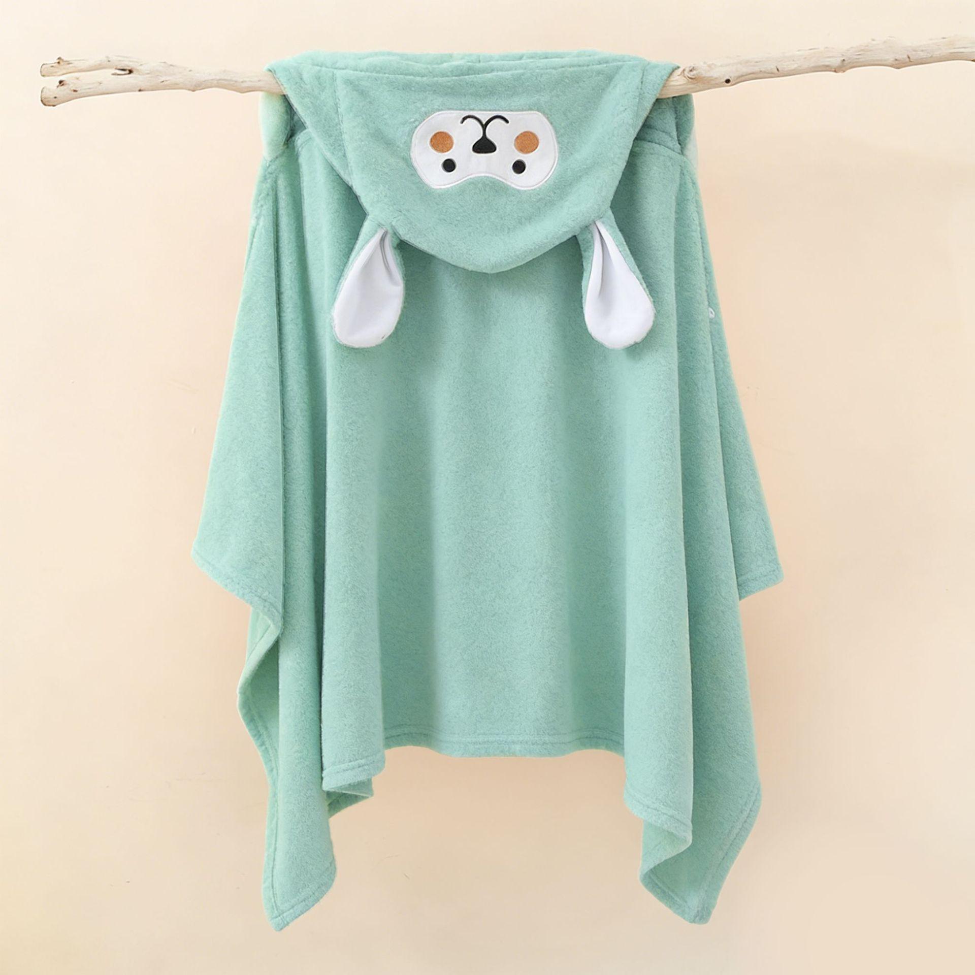 Class A Ultra-Fine Coral Fleece Baby Hooded Towel - Quick Dry and Highly Absorbent Bath Shawl 70x140 CM