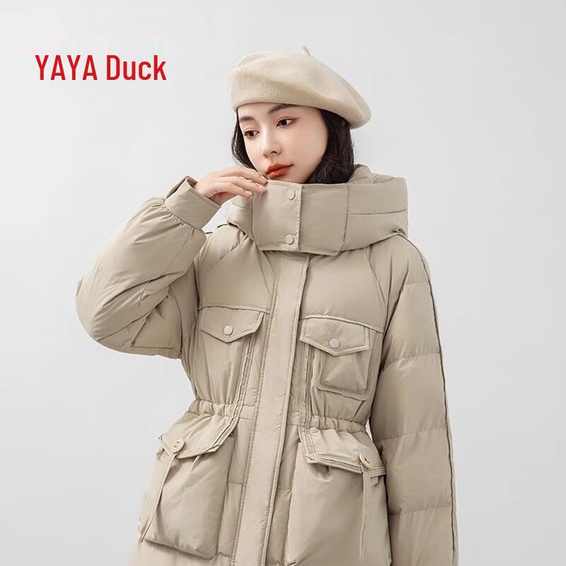 

YAYA Women s Mid-Length Hooded Down Jacket M