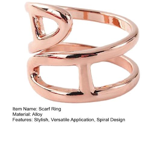Spiral Scarf Ring, Silk Scarf Slide Ring, Alloy Scarf Holder, Clothing Corner Ring for Women Shirts Neckerchiefs