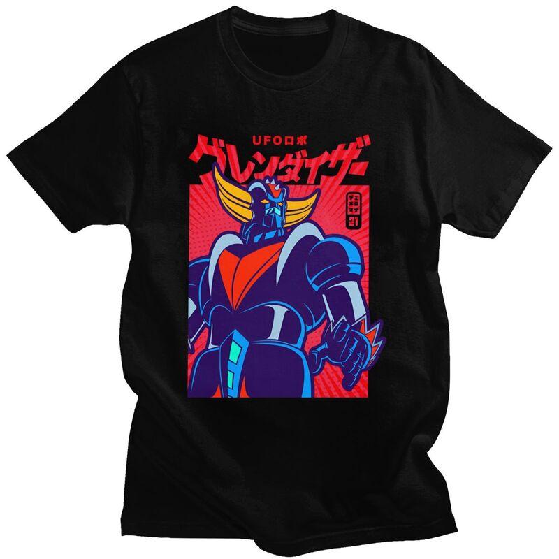 Custom Grendizer UFO Robot Goldorak T Shirt for Men Tshirt Leisure Tees Short Sleeve Tshirts Loose Fit Clothing Gift