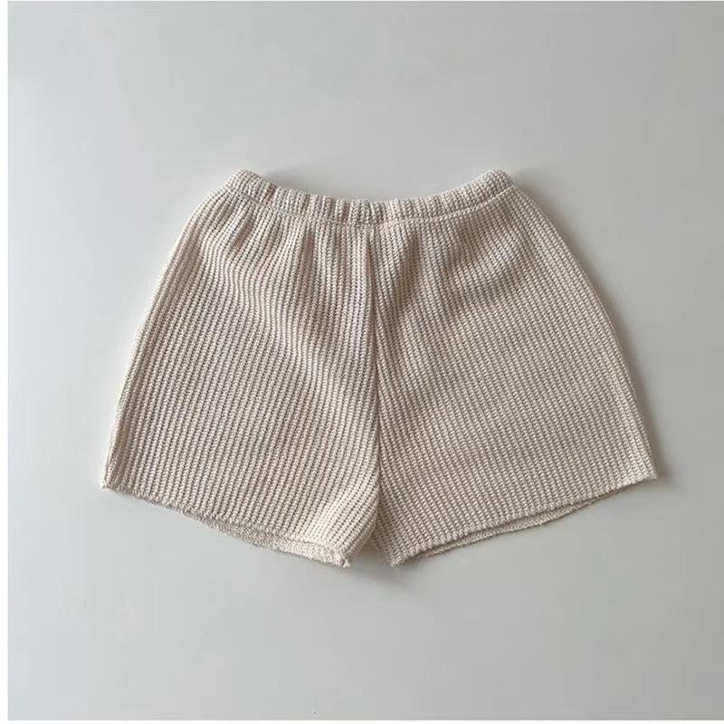 Korean Style Toddler Casual Knit Short Sleeve Two-Piece Homewear Sportswear Set
