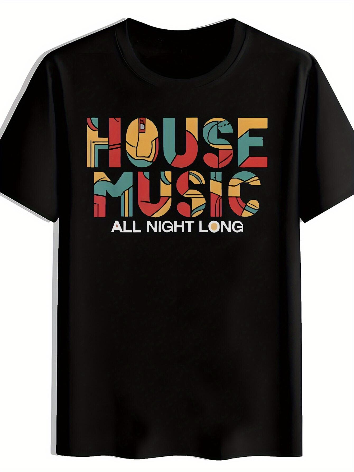 HOUSE MUSIC Graphic T-shirt - Casual Crew Neck XXXL