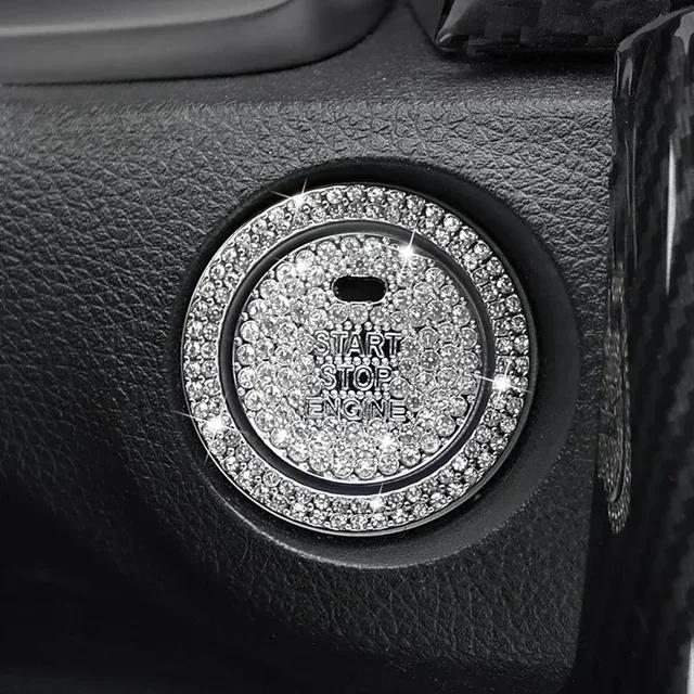 Car Bling One-Click Start Stop Engine Ignition Ring Sticker Crystal Rhinestone Circle Decor Accessories Amagi