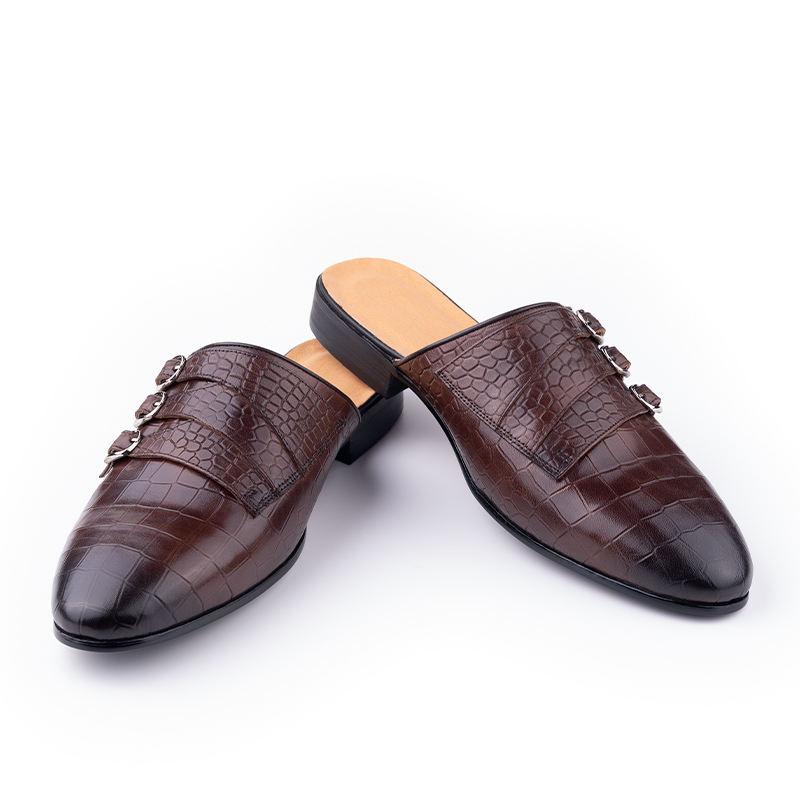Fashion Trendy Men Slipper Summer Loafers Genuine Cowhide Leather No-Slip Breathable Comfortable Beach Designer Handmade Sandal Man Shoe