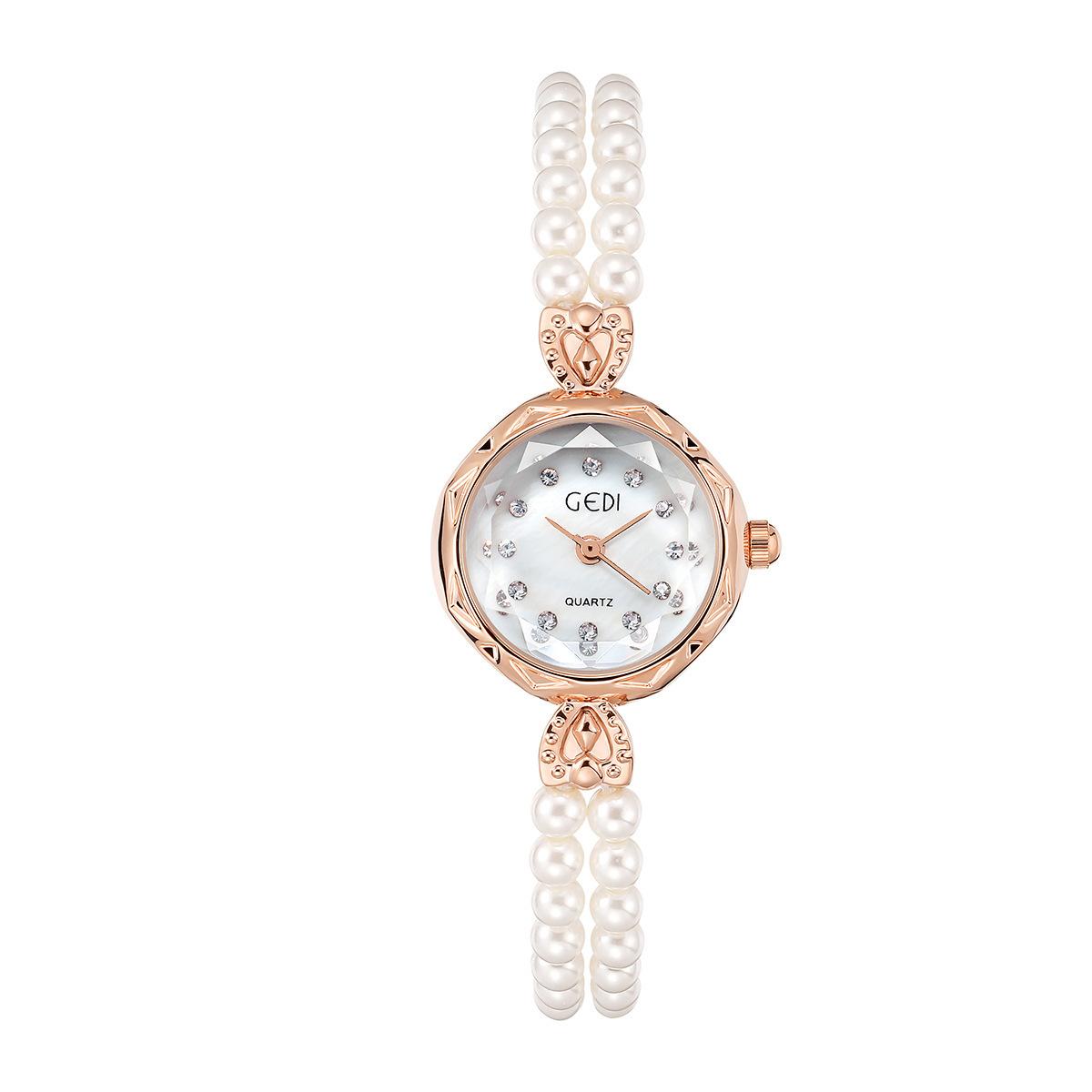 Medieval Style Light Luxury Bead Belt Women S Niche Creative High-End Waterproof Quartz Watch