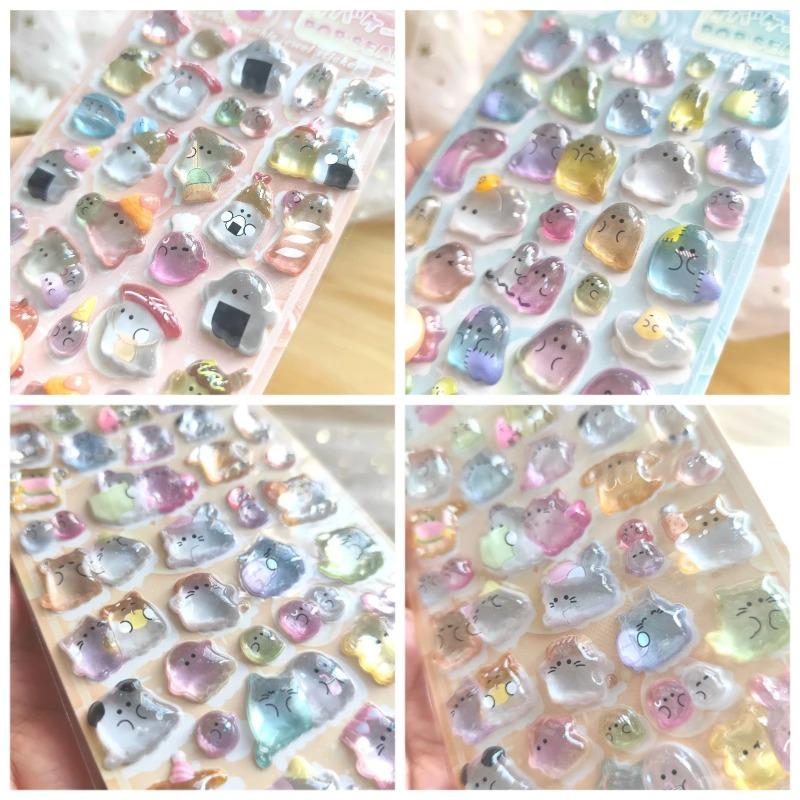 New Cartoon Japanese Ghost 3D Relief Stickers Album DIY Diary Cute Stationery Campus Stickers