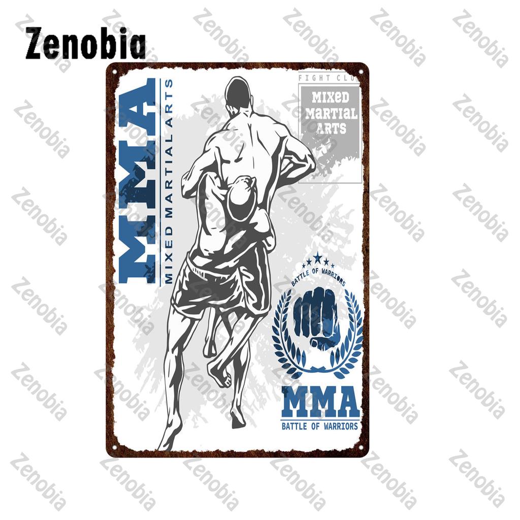 Metal Sign Mma Mixed Martial Arts Fight Club Metal Poster Tin Signs Vintage Plaque Decorative Plate Boxing Ring Club Gym Decor
