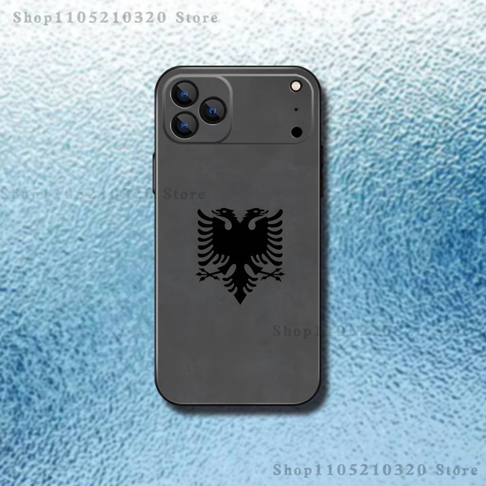 

Албания Албанцы Флаг Чехол для телефона Для iPhone 17,16,15,14,13,12,11 ,Pro Max,XS,X,XR,SE,Mini,8,7,Мягкий силиконовый Черный чехол iPhone15