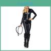 Stunning Sexy Bodysuit Cosplay Costume In Black Pvc Leather For Halloween Fun