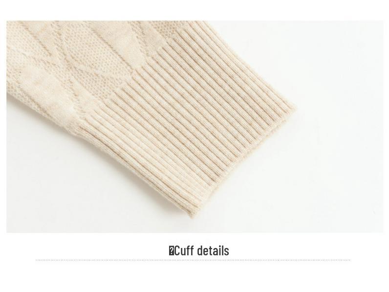 Women's Knit Pullover Sweater: Semi-High Neck, Two-Piece Look, Autumn/Winter Style for Middle-Aged.