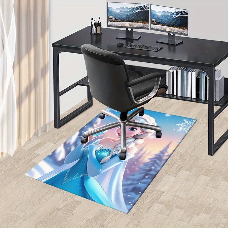1pc Office Carpet, Under Chair Rug, Gift for Home Decor, Frozen Elsa Inspired Winter Wonderland Flooring Mat