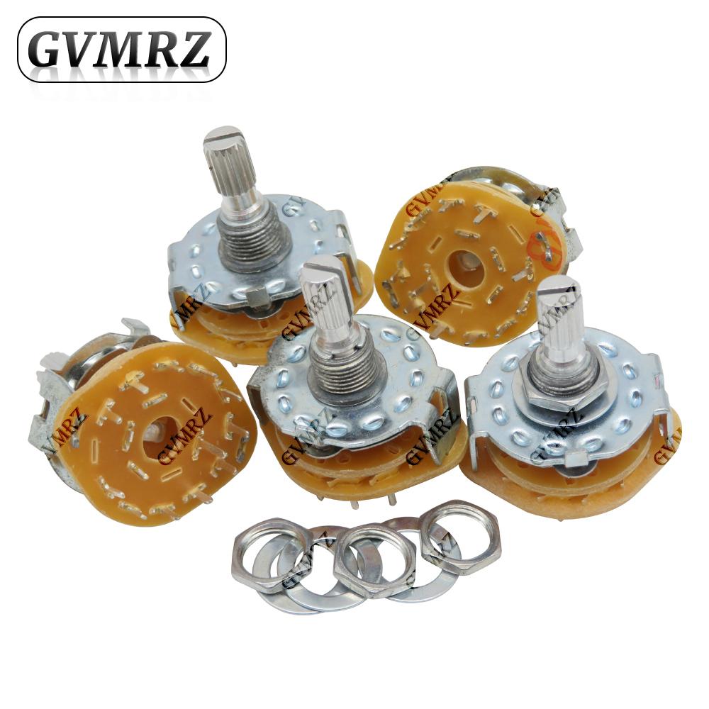 RS25 Rotary Band Switch 1P11T 2P4T 2P5T 2P6T 3P3T 3P4T 4P3T with Mounting Screw & Washer