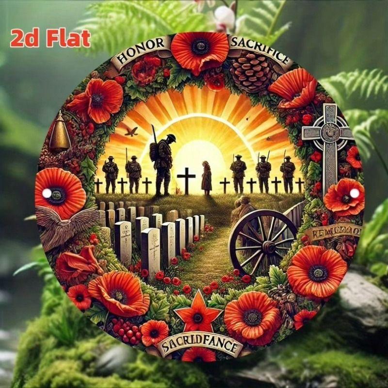 Metal Tin Sign Floral Pattern Wall Art Home Decor 20x20cm