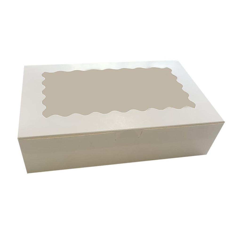Cross-Border Kraft Paper Window Box for Cake & Pastry Packaging, White Card Folding Paper Box