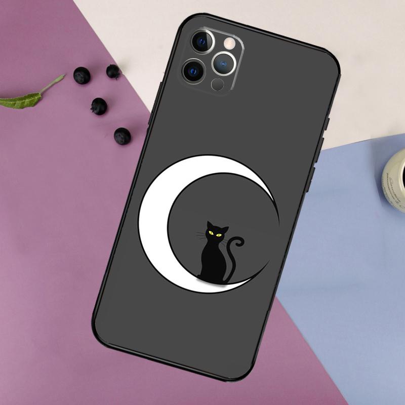Witches Cat Moon Phone Case For iPhone 17 16 15 14 11 12 13 Pro Max Plus 12 13 mini 16e 17 Air Bumper Cover