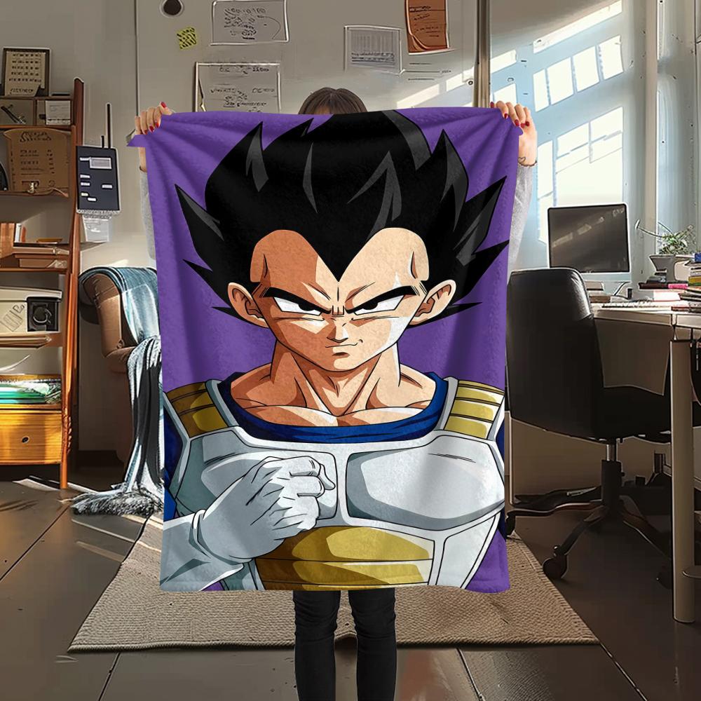 

Фланелевое одеяло с принтом персонажей Dragon Ball, Высококачественное, Удобное для всех сезонов, Декор для дома, Тепло и уют, Идеально для рождественских подарков 80cm x 120cm