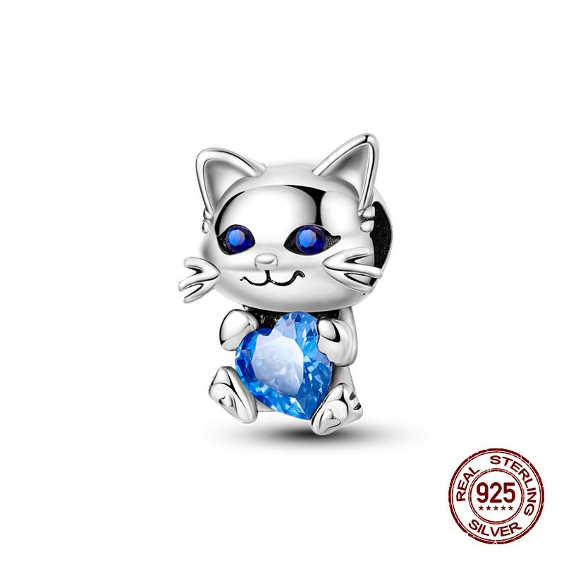 Charms Kupferrosa Katze Eule Tier Herz Zirkonia Charm Perlen Passen Original Armbänder Feiner DIY Schmuck