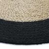 Round Jute and Cotton Rug Black Stripe Diam.120