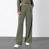 Women's Fashion Color Elastic Waist Wide Leg Pants High Waist Pocket Casual Pants
